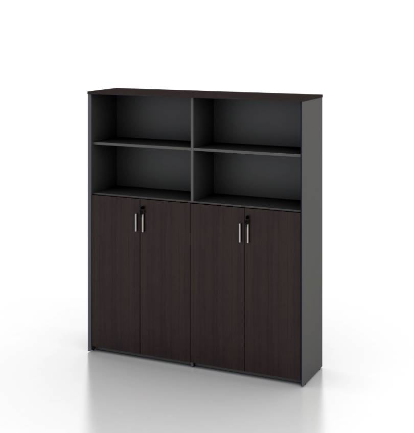Universal 5-Level Dual Cabinet in Veneer Consumer KANO CY07 American Walnut Upper Shelves are Open 8-10 Weeks