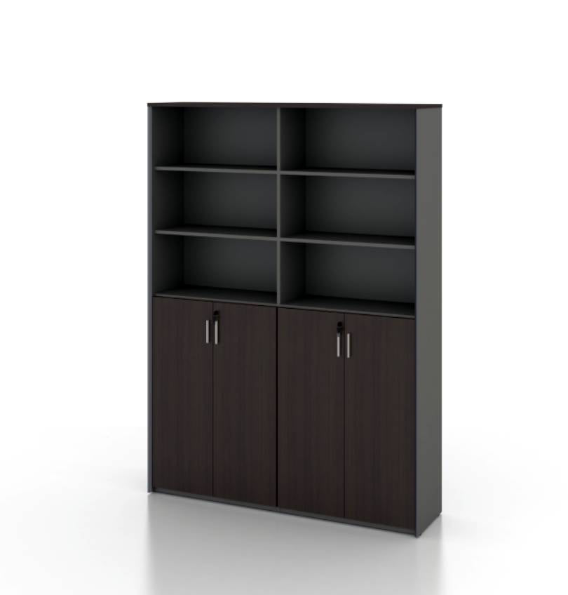 Universal 6-Level Dual Cabinet in Veneer Consumer KANO CY07 American Walnut Upper Shelves are Open 8-10 Weeks