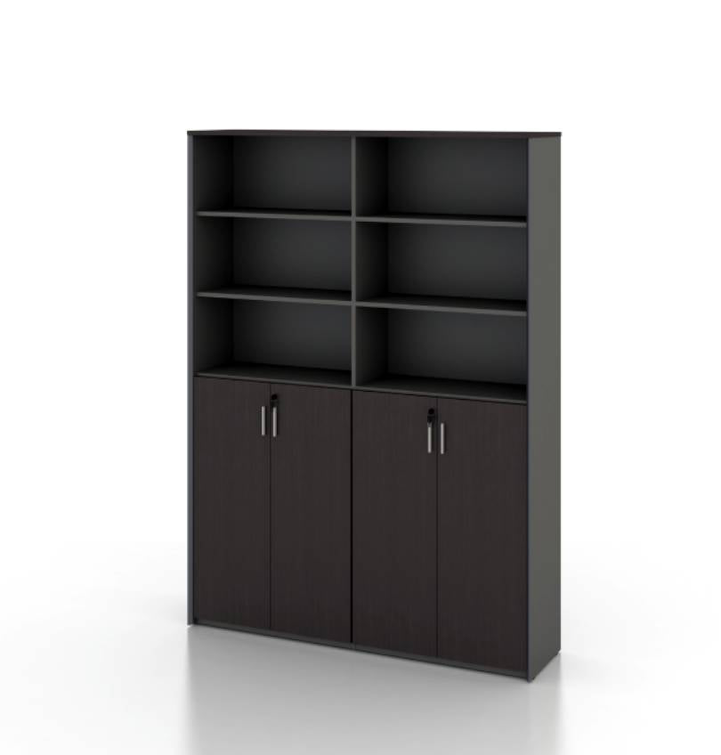 Universal 6-Level Dual Cabinet in Veneer Consumer KANO CY08 Dark Chocolate Walnut Upper Shelves are Open 8-10 Weeks