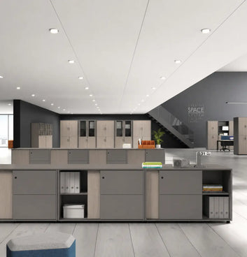Universal 2-Level Sliding Door Cabinet (Meteor Grey Body) Consumer KANO