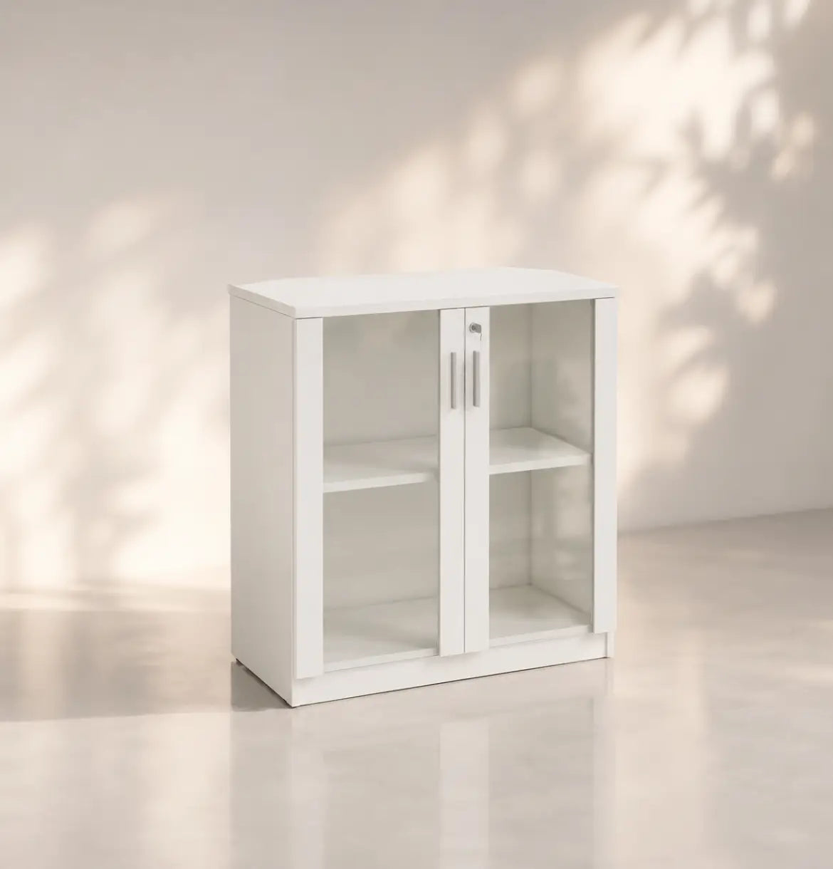 Cadi 2-Level Swing Door Cabinet with Glass Doors Consumer KANO