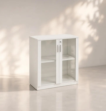 Cadi 2-Level Swing Door Cabinet with Glass Doors Consumer KANO