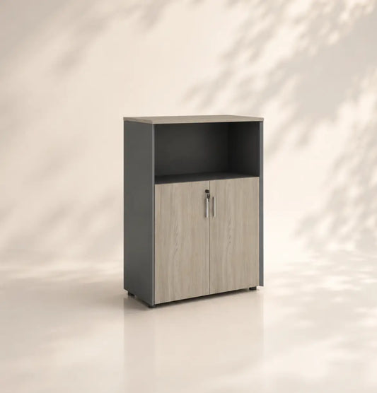 Universal 3-Level Cabinet with Open Shelf (Meteor Grey Body) Consumer KANO