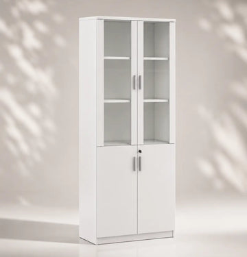 Cadi 5-Level Swing Door Cabinet with Half Glass Doors Consumer KANO