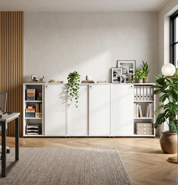 Universal Light 3-Level Sliding Door Cabinet Consumer KANO