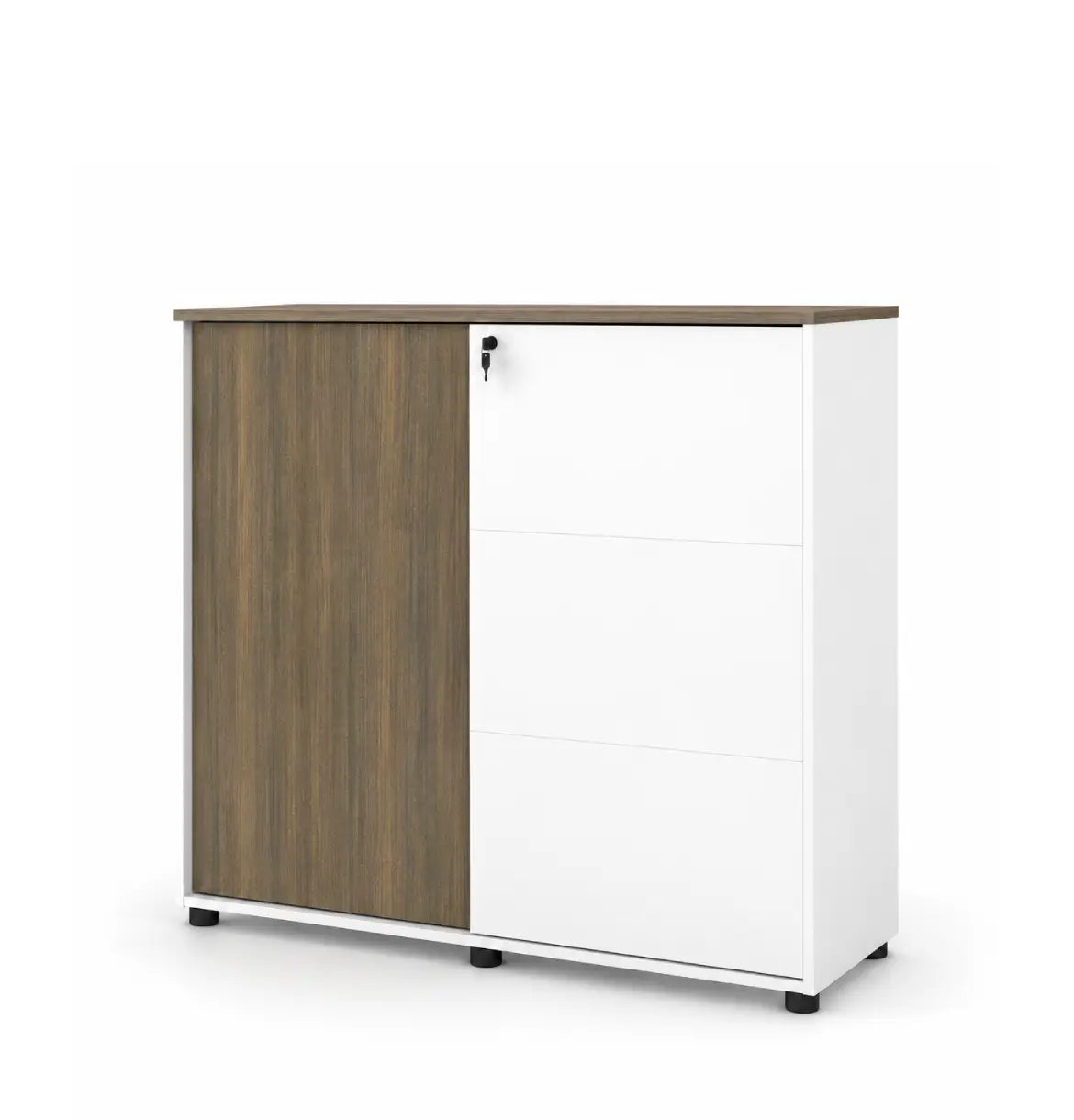 Universal Light 3-Level Sliding Door Cabinet Consumer KANO CF12 Coffee Walnut One Side Sliding 8-10 Weeks