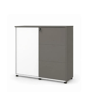 Universal Dark 3-Level Sliding Door Cabinet Consumer KANO White One Side Sliding 8-10 Weeks