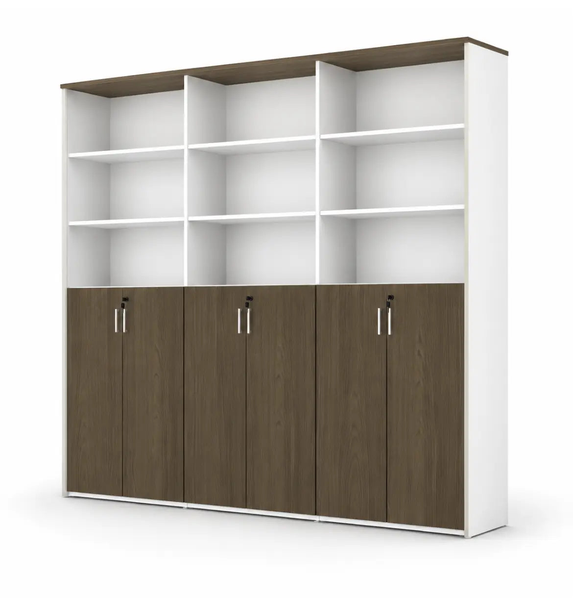 Universal Light 6-Level Triple Cabinet Consumer KANO CF42 Mocha Oak Upper Shelves are Open 8-10 Weeks