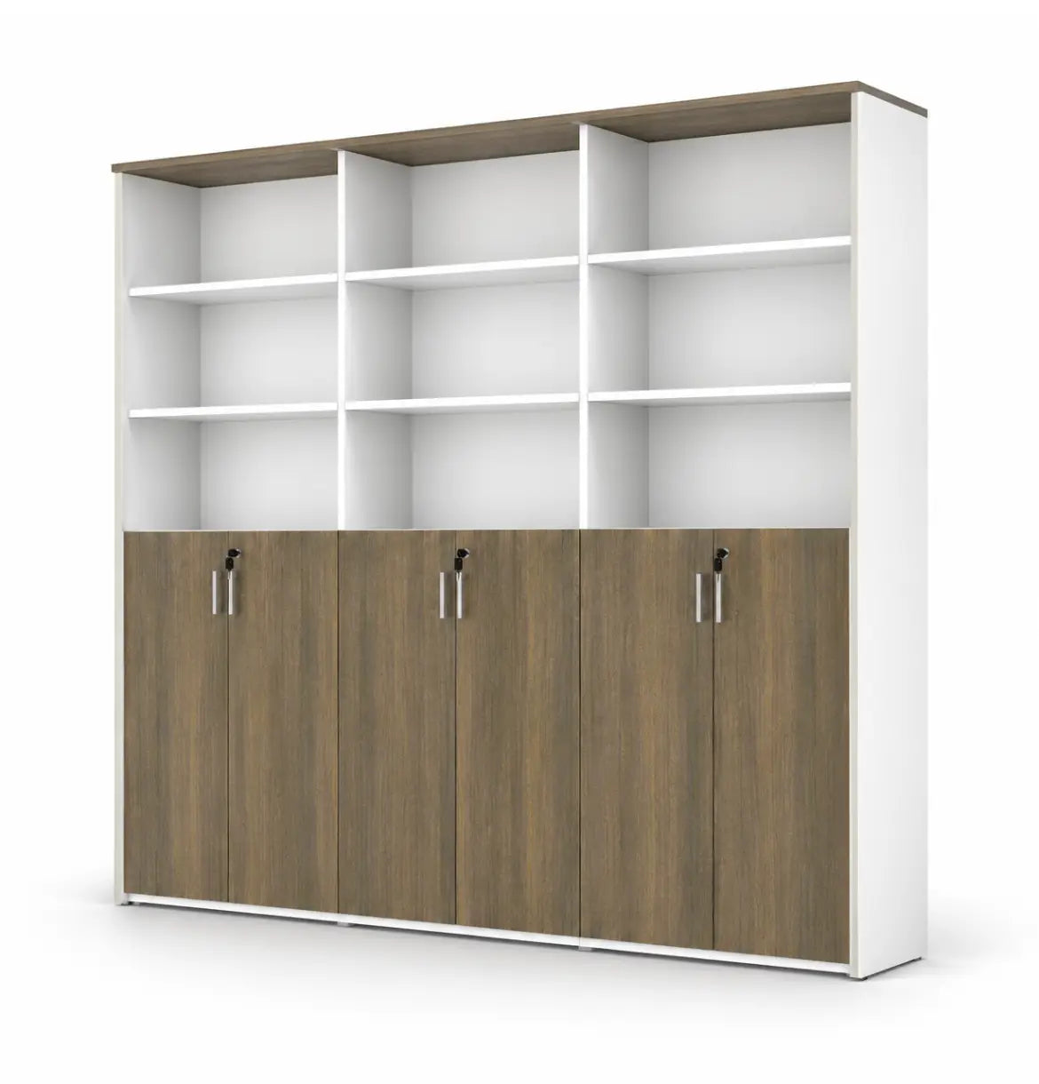 Universal Light 6-Level Triple Cabinet Consumer KANO CF12 Coffee Walnut Upper Shelves are Open 8-10 Weeks