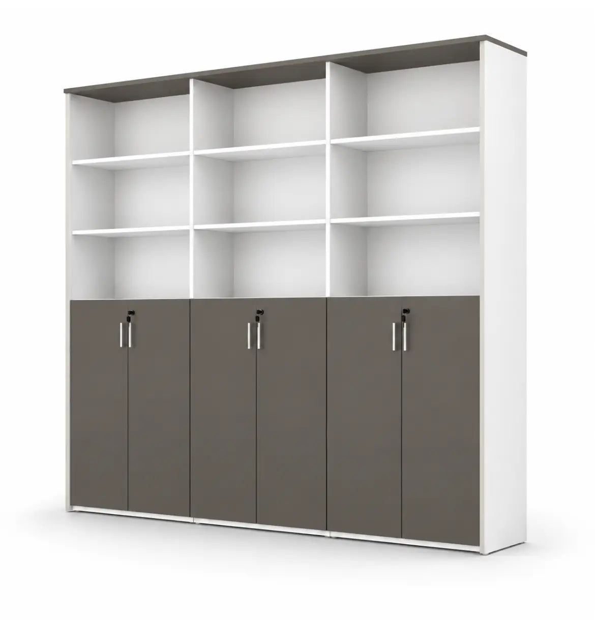Universal Light 6-Level Triple Cabinet Consumer KANO Grey Upper Shelves are Open 8-10 Weeks