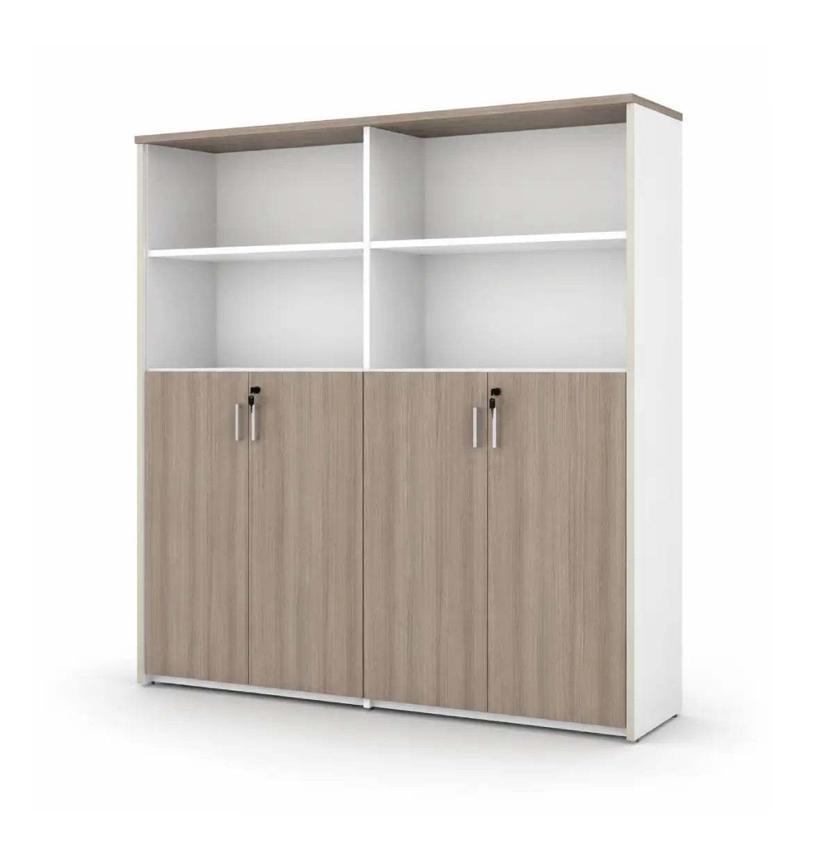 Universal Light 5-Level Dual Cabinet Consumer KANO CF09 Log Walnut Upper Shelves are Open 8-10 Weeks