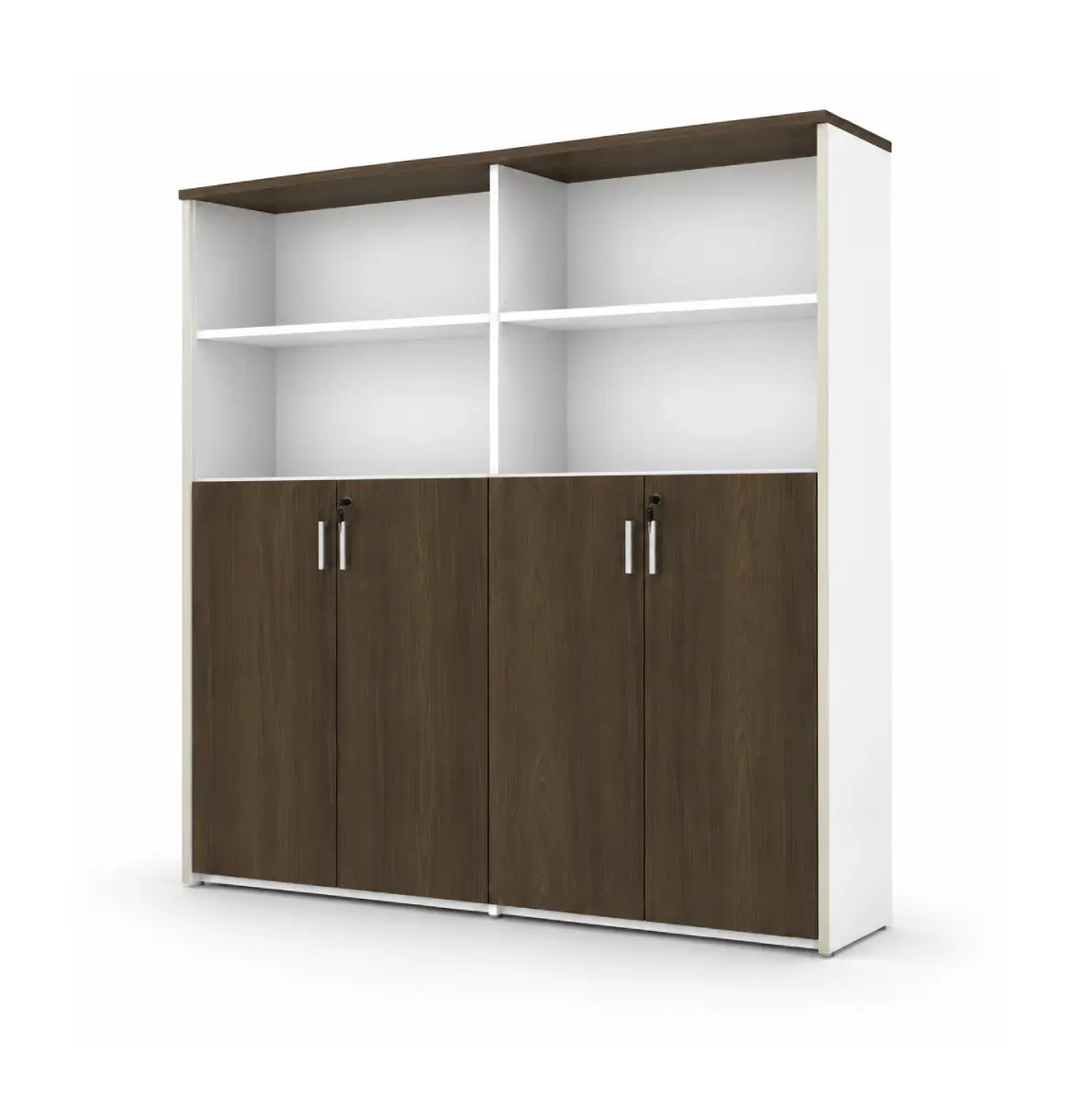 Universal Light 5-Level Dual Cabinet Consumer KANO CF42 Mocha Oak Upper Shelves are Open 8-10 Weeks