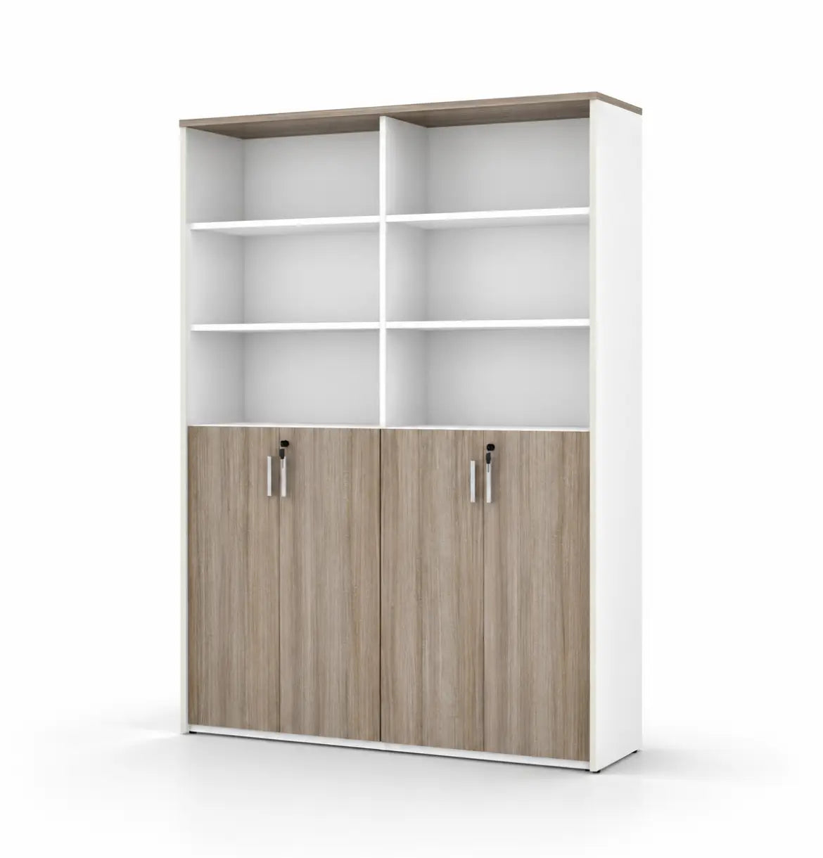 Universal Light 6-Level Dual Cabinet Consumer KANO CF09 Log Walnut Upper Shelves are Open 8-10 Weeks