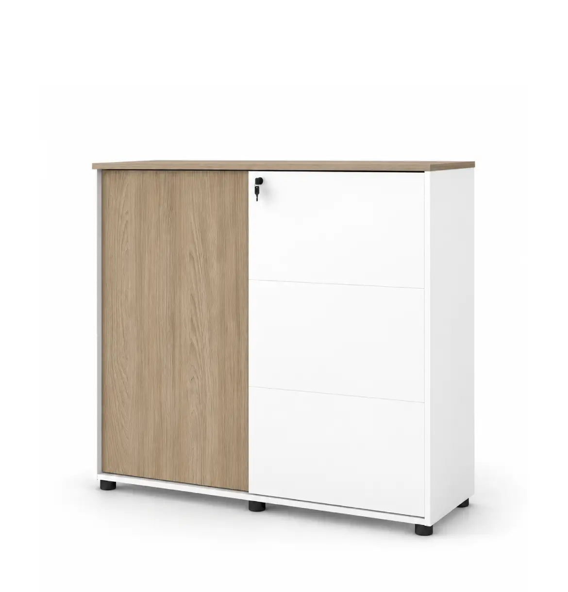 Universal Light 3-Level Sliding Door Cabinet Consumer KANO CF41 Nash Oak One Side Sliding 8-10 Weeks