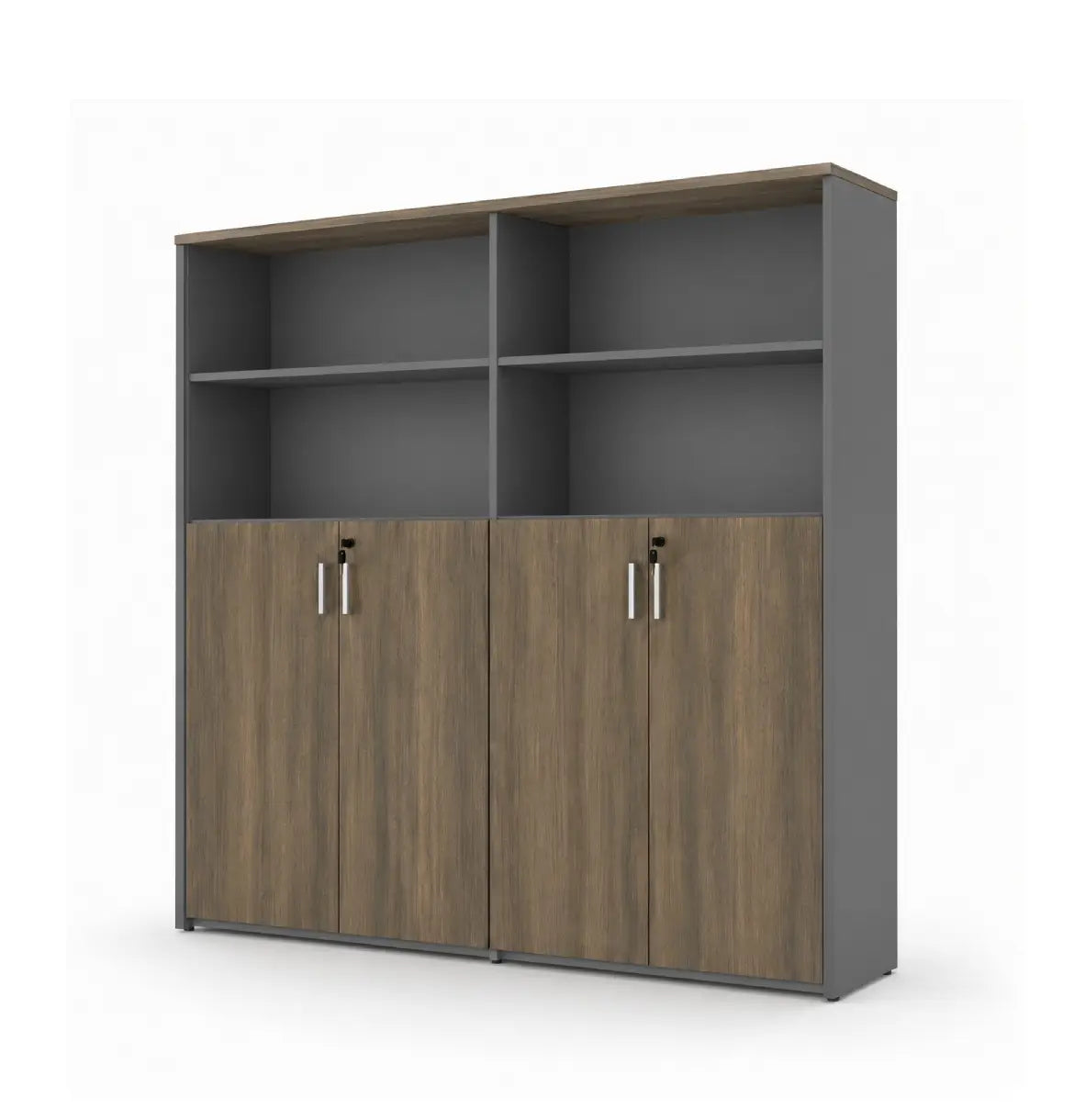 Universal Dark 5-Level Dual Cabinet Consumer KANO CF12 Coffee Walnut Upper Shelves are Open 8-10 Weeks