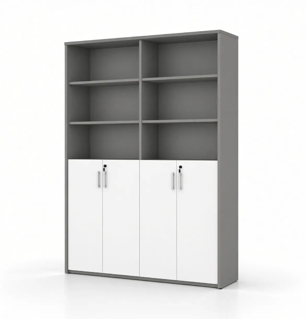 Universal Dark 6-Level Dual Cabinet Consumer KANO White Upper Shelves are Open 8-10 Weeks