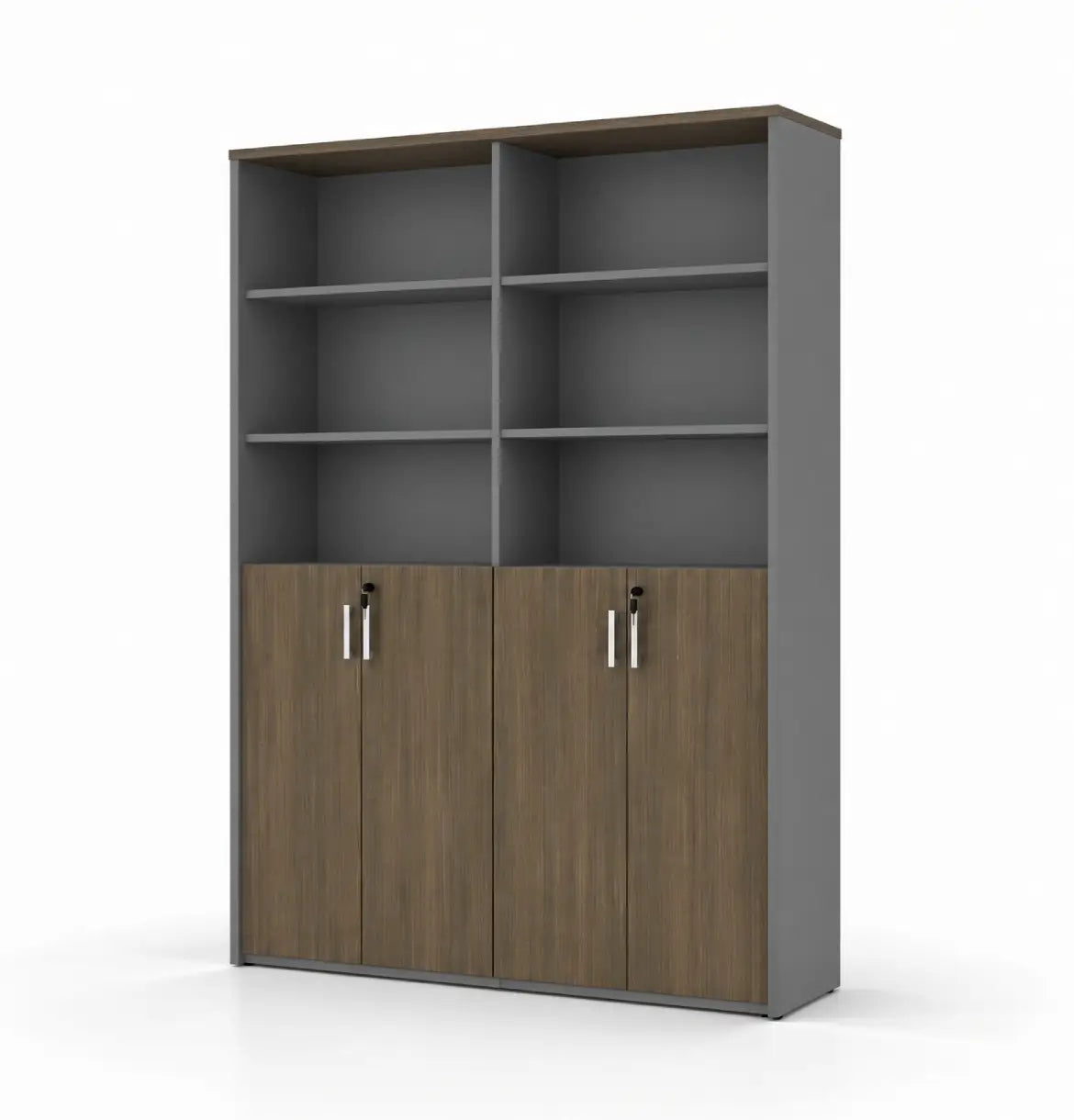 Universal Dark 6-Level Dual Cabinet Consumer KANO CF12 Coffee Walnut Upper Shelves are Open 8-10 Weeks