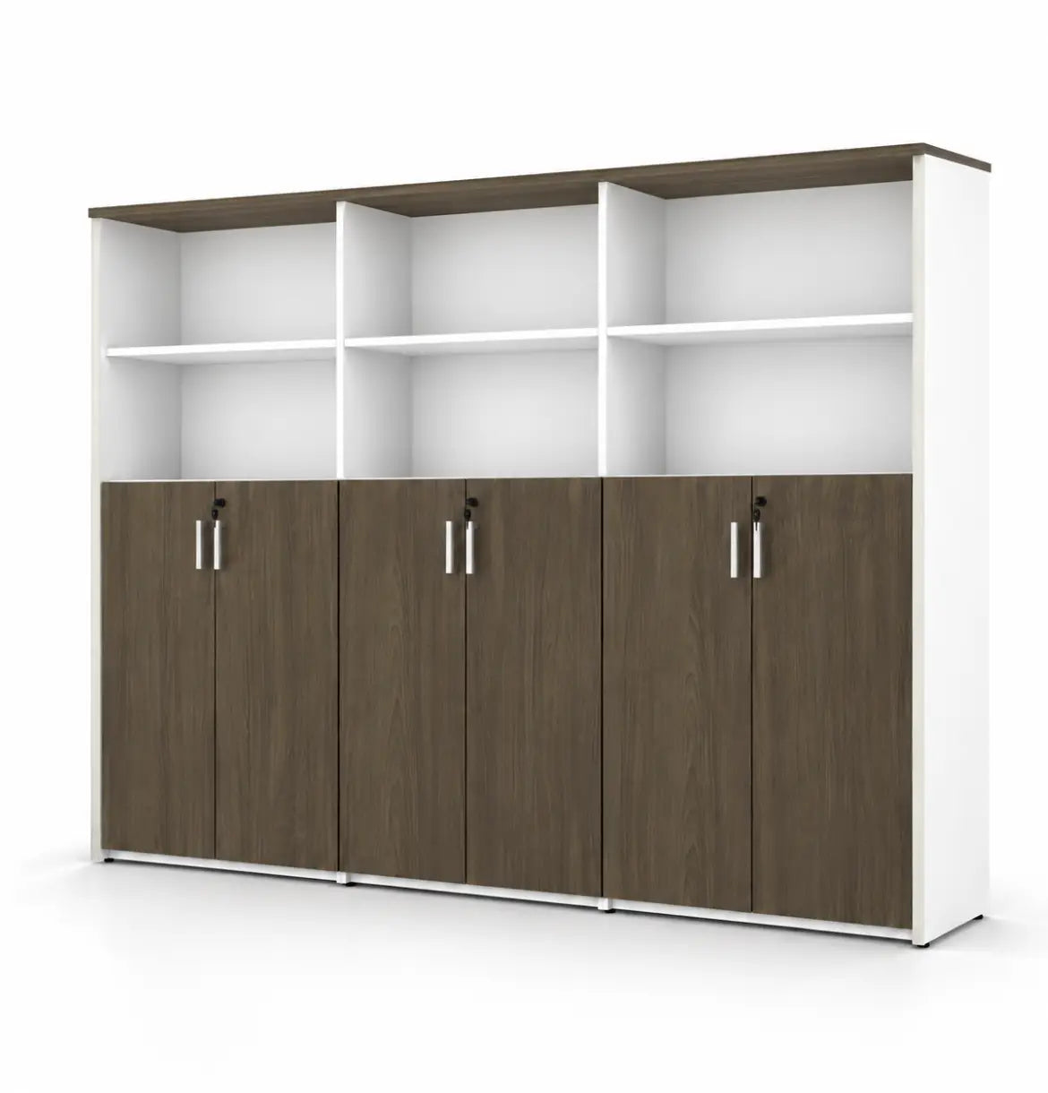Universal Light 5-Level Triple Cabinet Consumer KANO CF42 Mocha Oak Upper Shelves are Open 8-10 Weeks