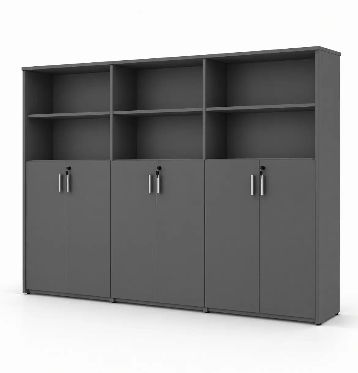 Universal Dark 5-Level Triple Cabinet Consumer KANO Grey Upper Shelves are Open 8-10 Weeks
