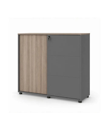 Universal Dark 3-Level Sliding Door Cabinet Consumer KANO CF09 Log Walnut One Side Sliding 8-10 Weeks