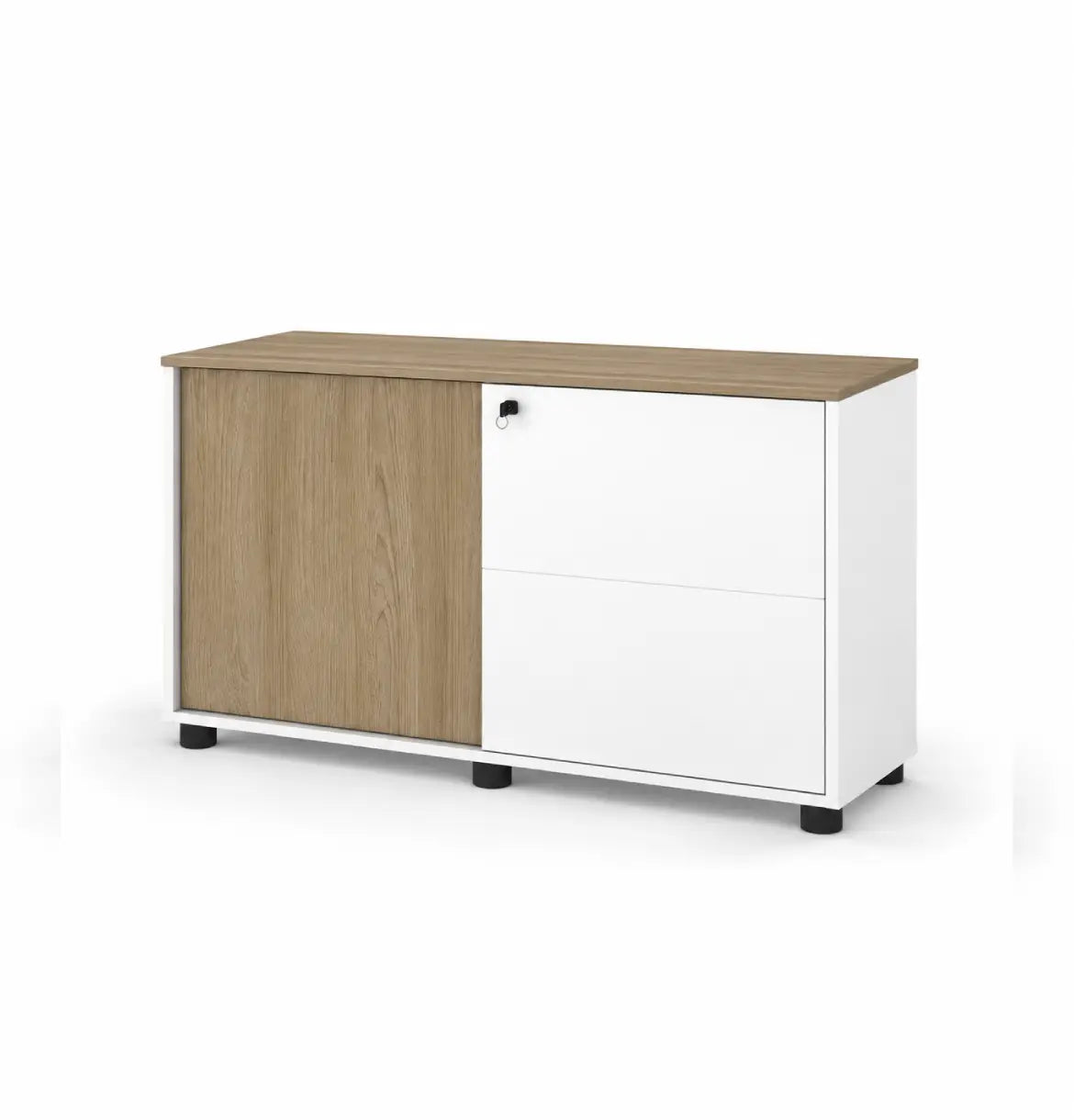 Universal Light 2-Level Sliding Door Cabinet Consumer KANO CF41 Nash Oak One Side Sliding 8-10 Weeks
