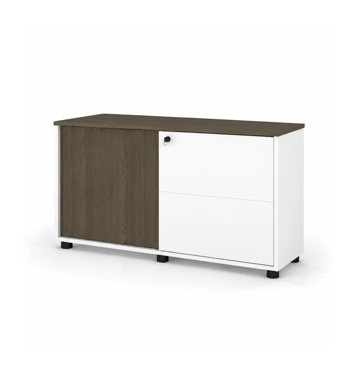Universal Light 2-Level Sliding Door Cabinet Consumer KANO CF42 Mocha Oak One Side Sliding 8-10 Weeks