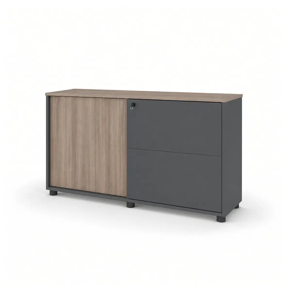 Universal Dark 2-Level Sliding Door Cabinet Consumer KANO CF09 Log Walnut One Side Sliding 8-10 Weeks