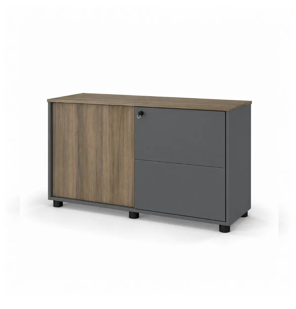 Universal Dark 2-Level Sliding Door Cabinet Consumer KANO CF12 Coffee Walnut One Side Sliding 8-10 Weeks