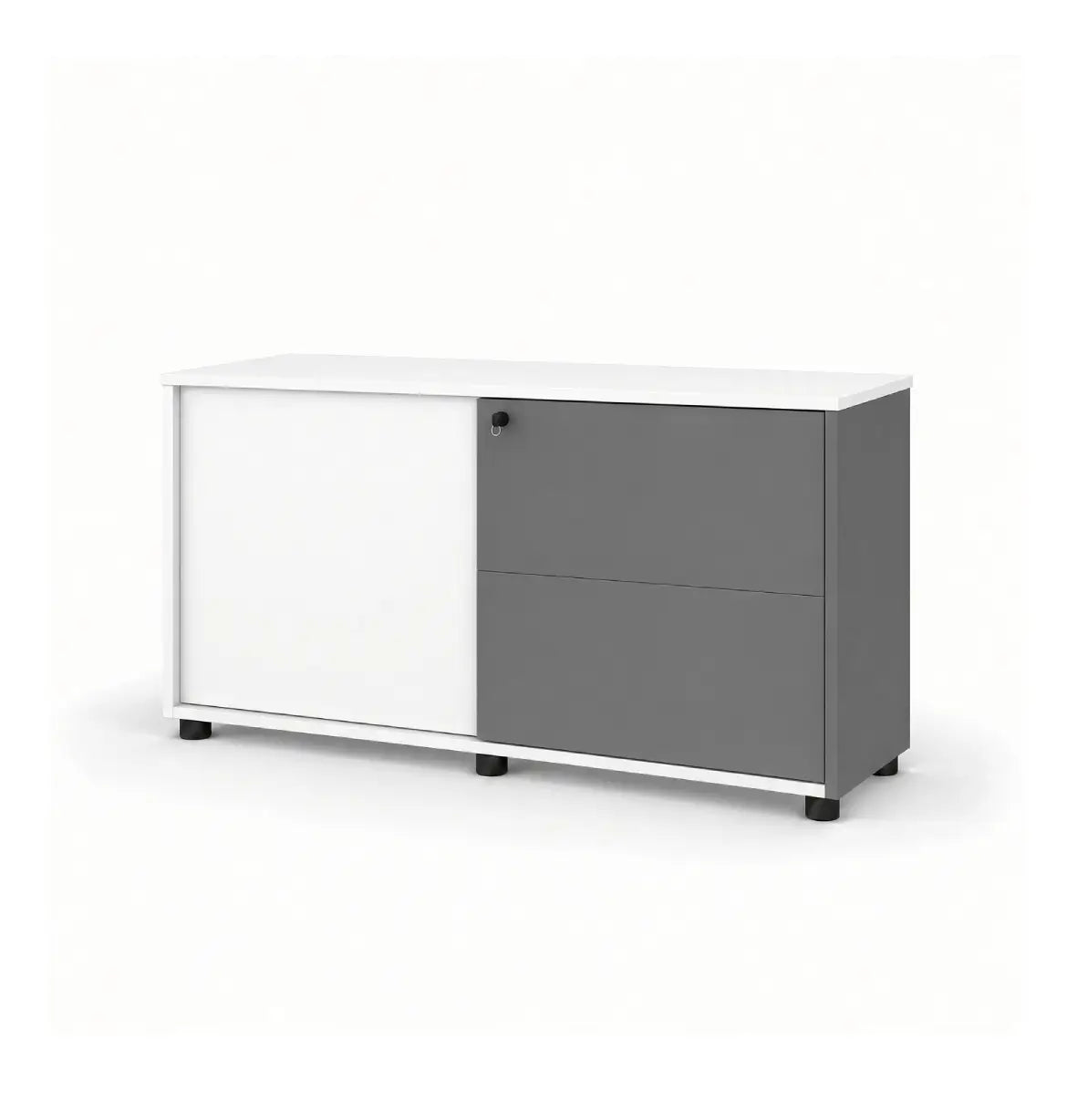 Universal Dark 2-Level Sliding Door Cabinet Consumer KANO White One Side Sliding 8-10 Weeks