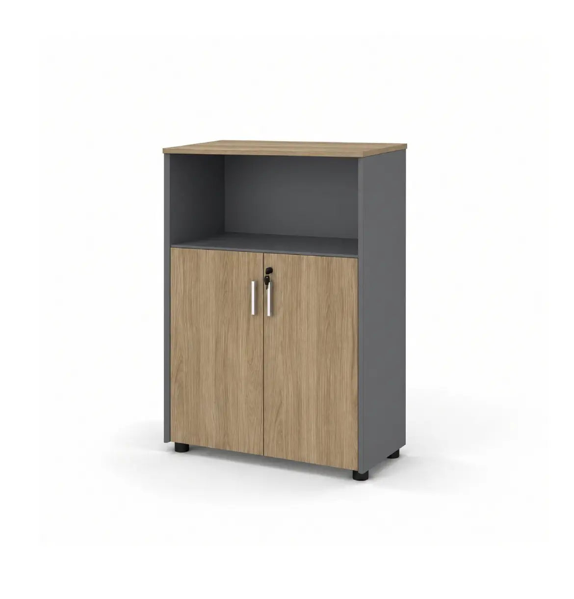 Universal Dark 3-Level Semi Open Cabinet Consumer KANO CF41 Nash Oak 8-10 Weeks