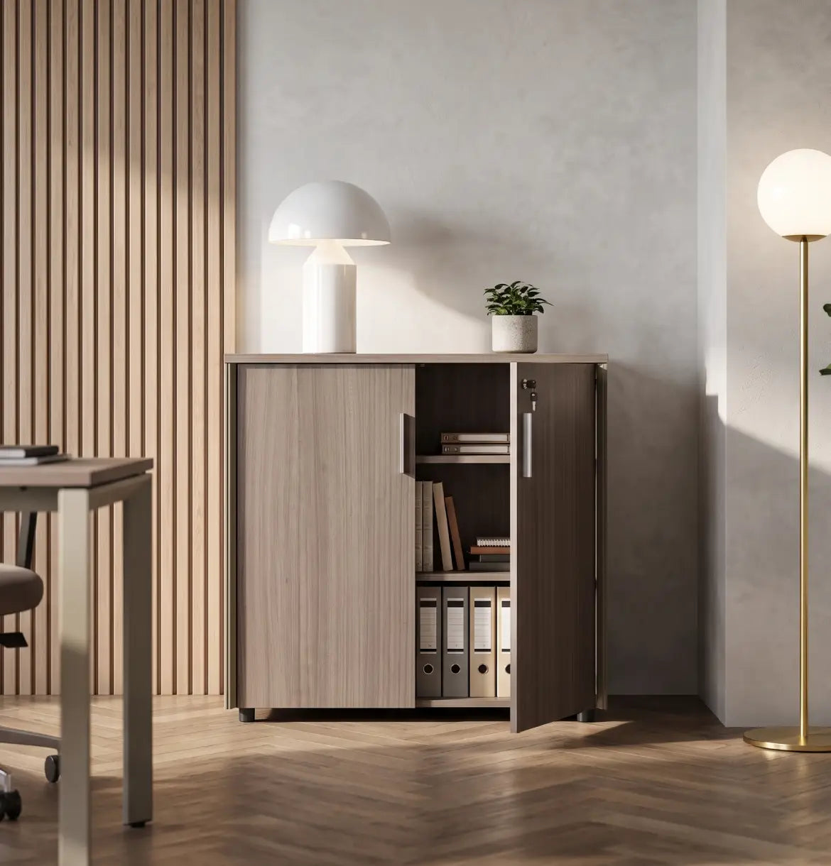 Universal Dark 2-Level Cabinet Consumer KANO