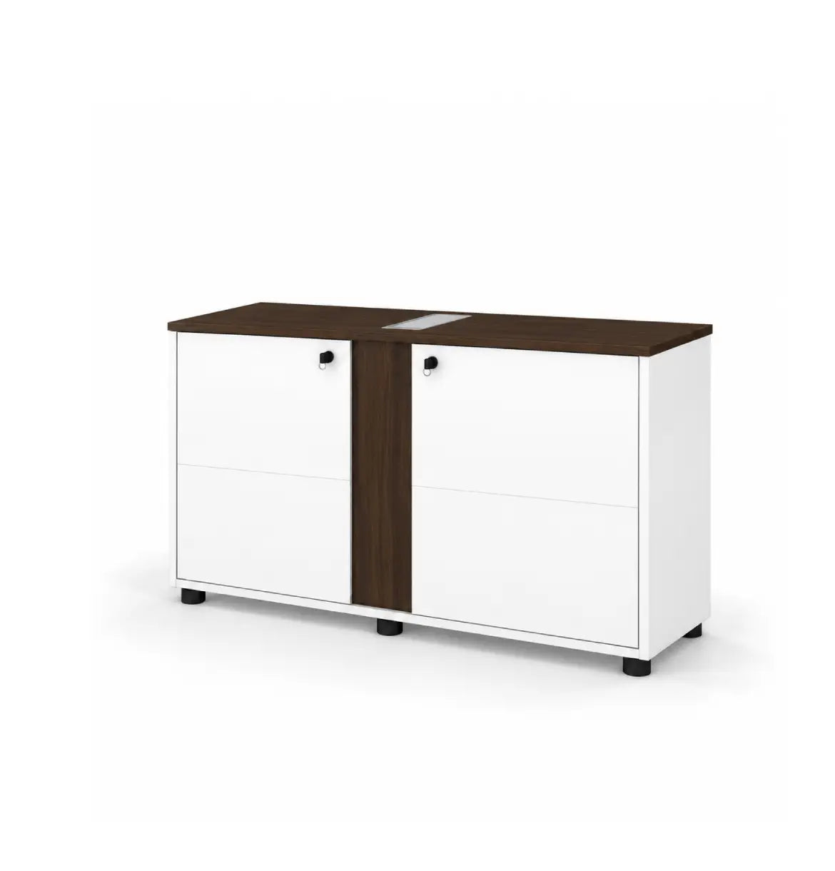 Universal Light 2-Level Printer Cabinet Consumer KANO Hairline Walnut 8-10 Weeks
