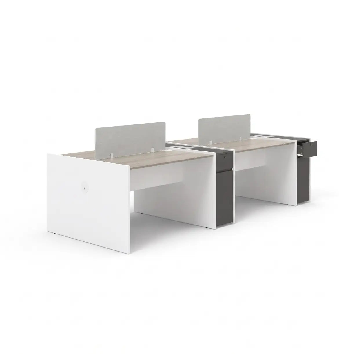 Vee Cluster of 4-Pax with Fixed Pedestal Consumer KANO CF41 Nash Oak 1500 2-5 Working Days
