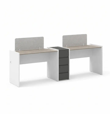 Vee Linear Cluster of 2-Pax with Shared Pedestal Consumer KANO CF41 Nash Oak 1100 8-10 Weeks