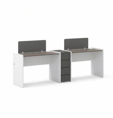 Vee Linear Cluster of 2-Pax with Shared Pedestal Consumer KANO CF42 Mocha Oak 1100 8-10 Weeks