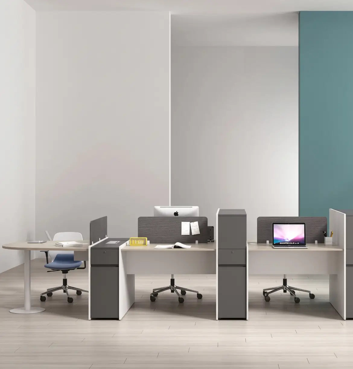 Vee Linear Cluster of 2-Pax with Shared Pedestal Consumer KANO