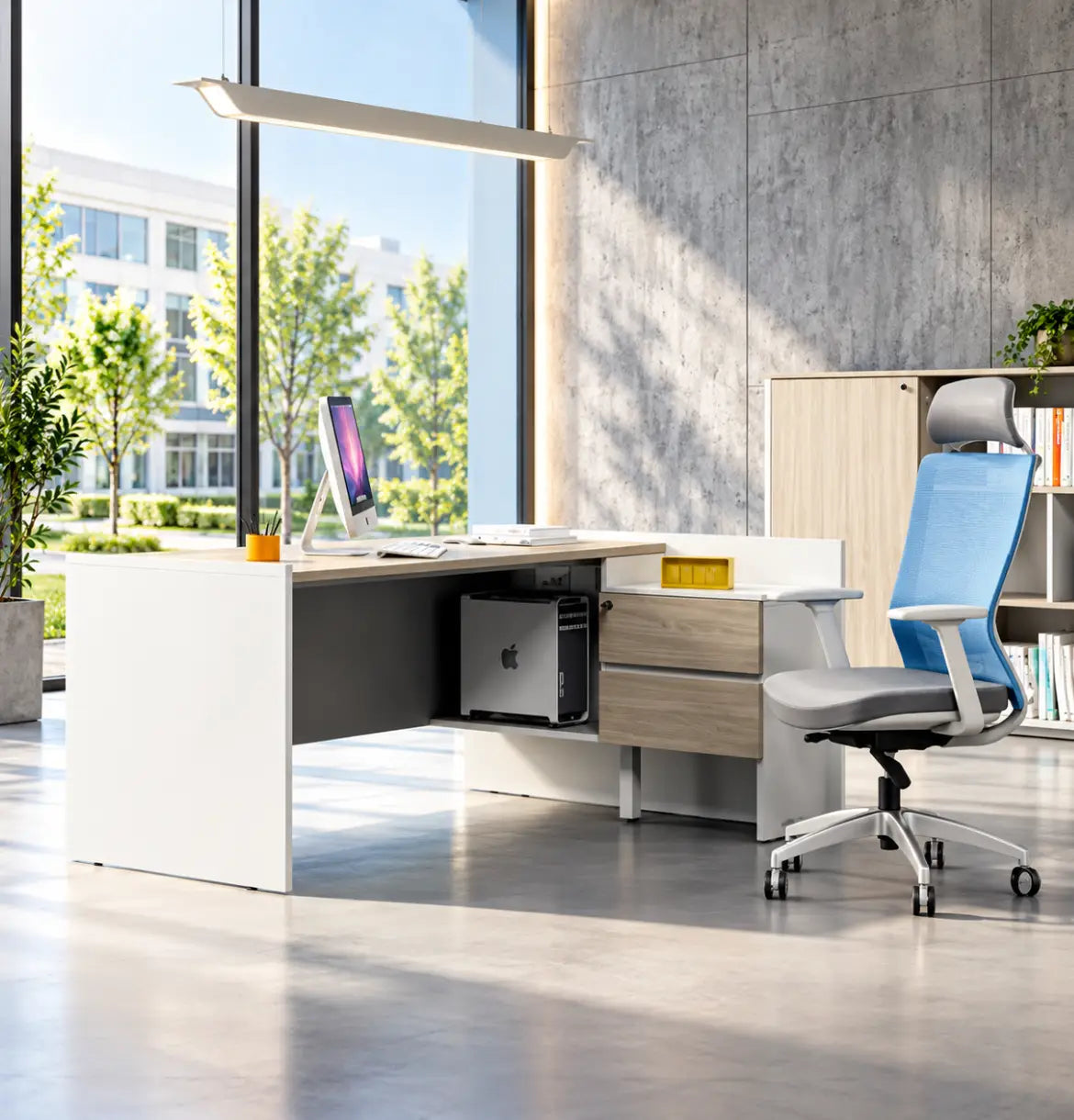 Vee Manager Desk with Fixed Pedestal Consumer KANO