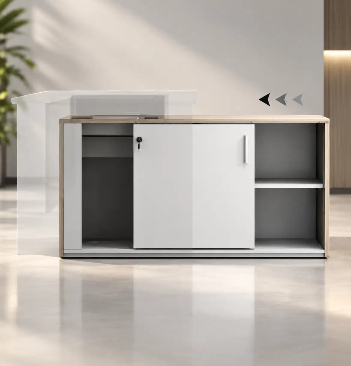 Vee Manager Desk with Credenza Consumer KANO