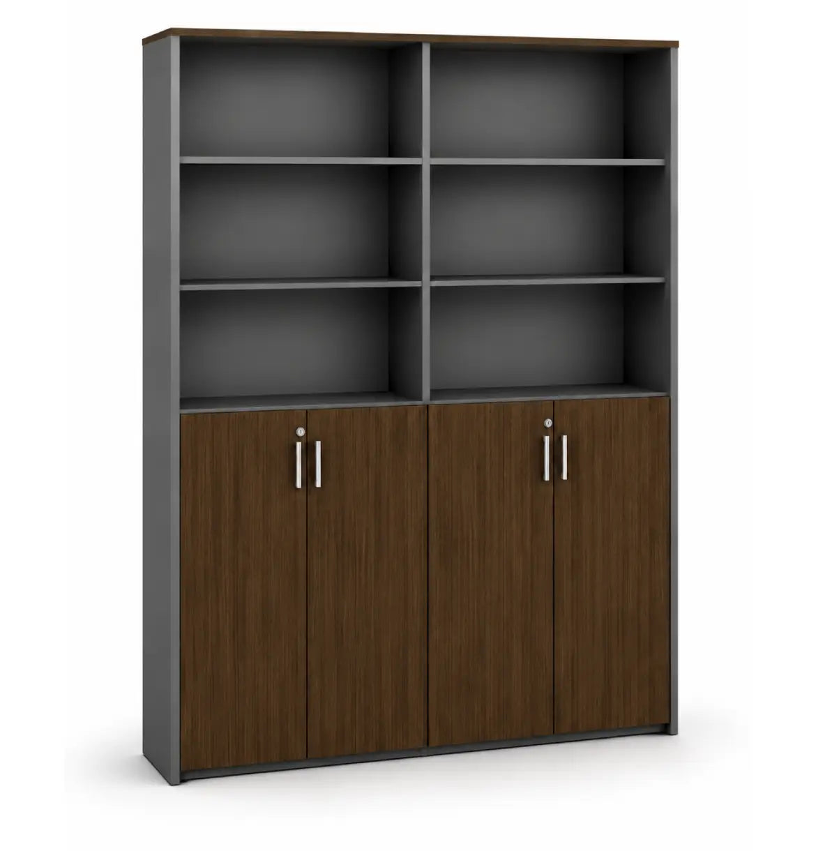 Universal 6-Level Dual Veneer Cabinet Consumer KANO CY07 American Walnut Upper Shelves are Open 8-10 Weeks