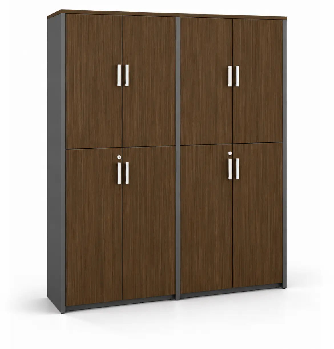 Universal 6-Level Dual Veneer Cabinet Consumer KANO CY08 Dark Chocolate Walnut Matching MFC Doors 8-10 Weeks