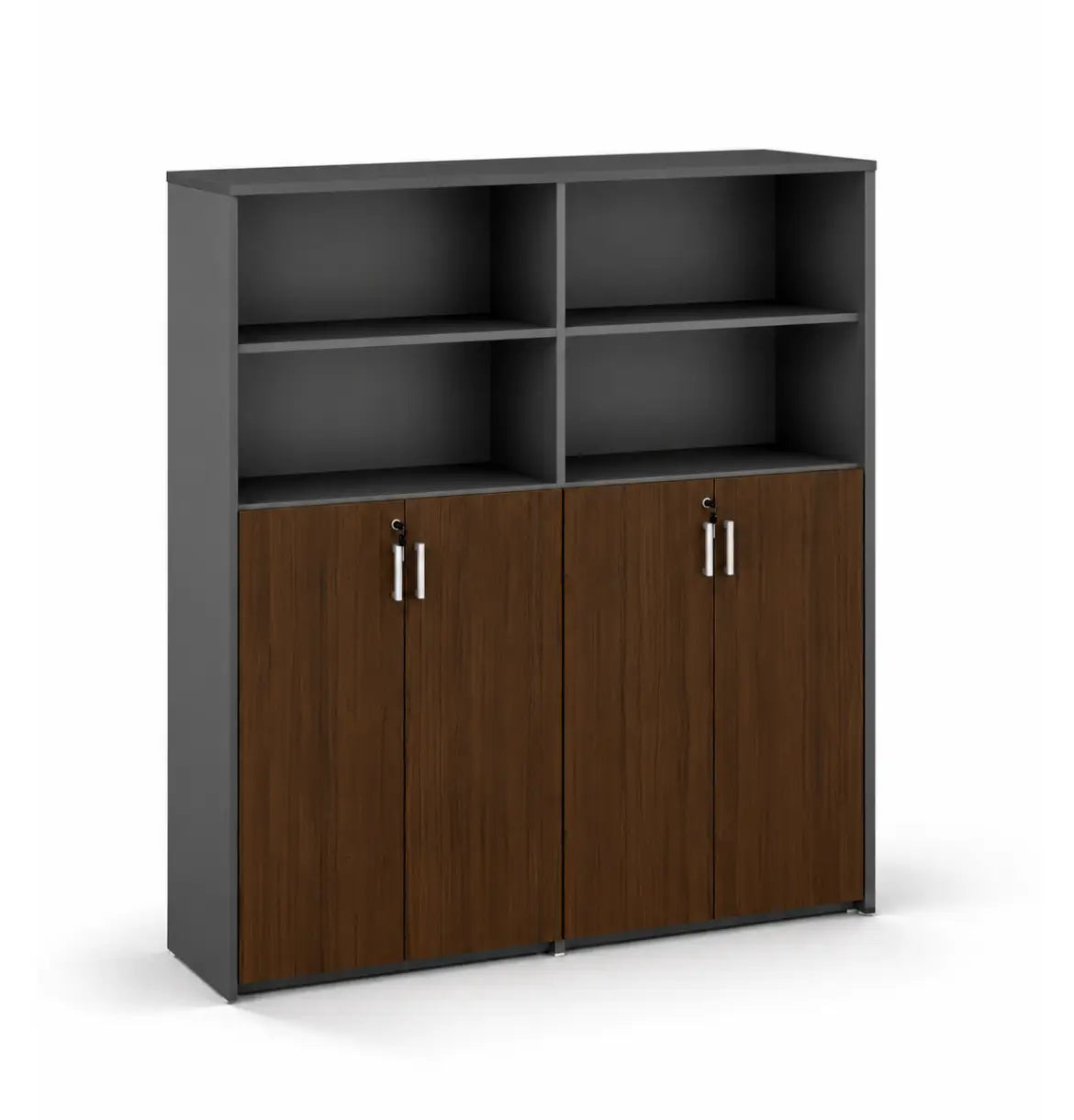 Universal 5-Level Dual Veneer Cabinet Consumer KANO CY07 American Walnut Upper Shelves are Open 8-10 Weeks