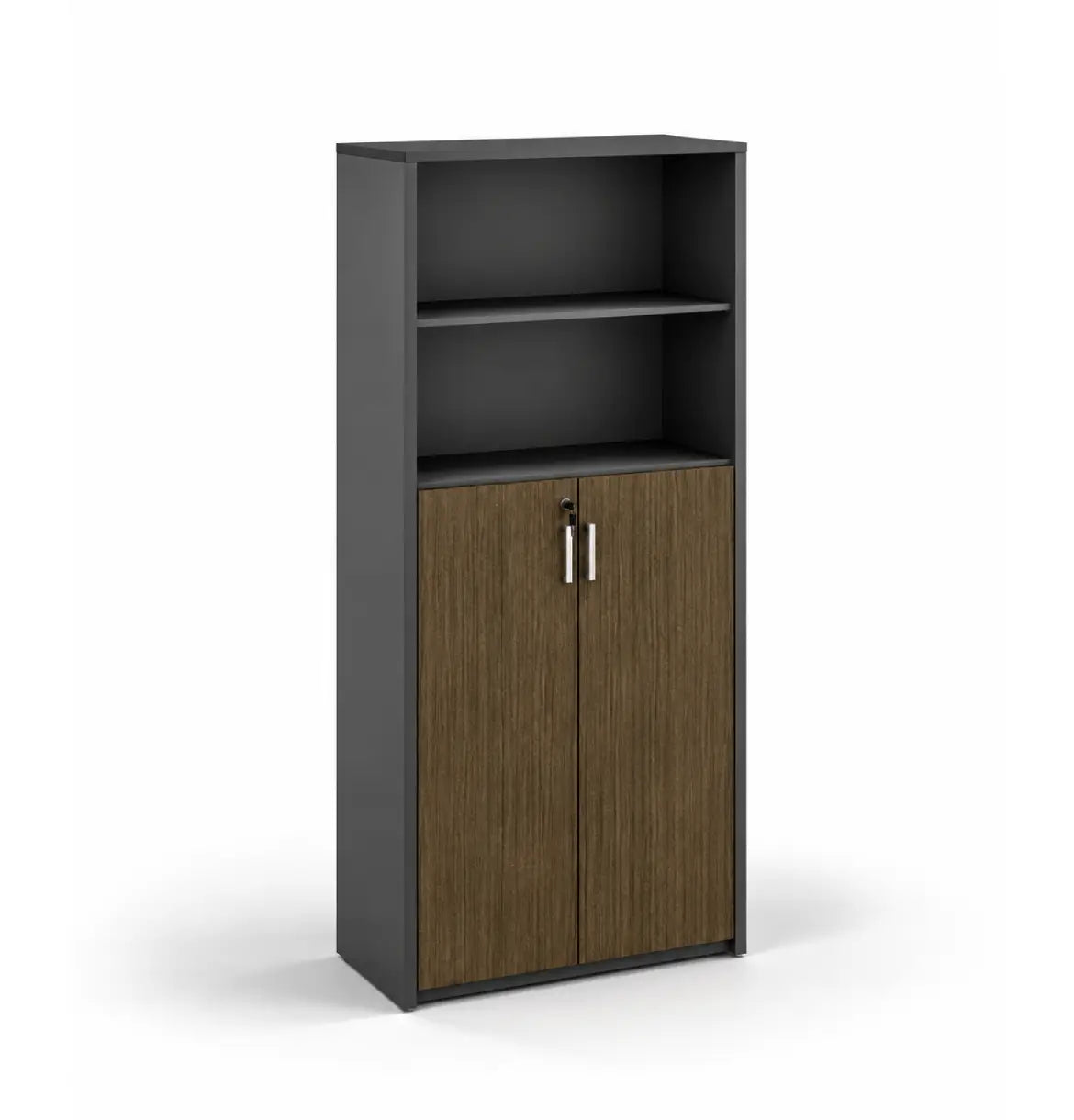 Universal 5-Level Veneer Cabinet Consumer KANO CY19 Mocha Teakwood Upper Shelves are Open 8-10 Weeks