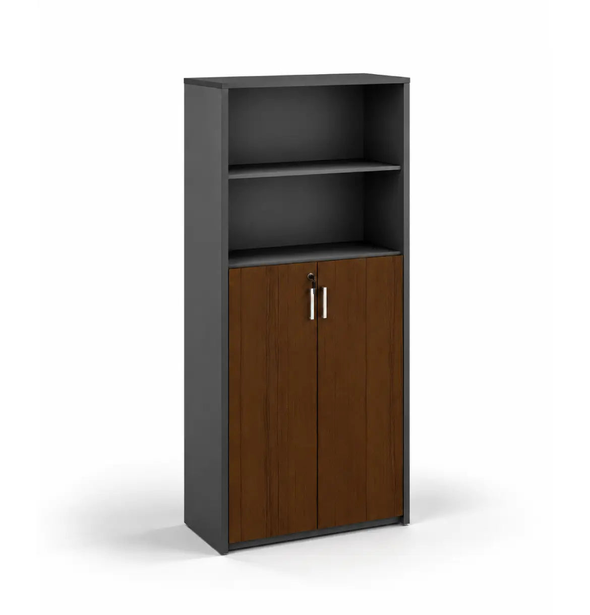Universal 5-Level Veneer Cabinet Consumer KANO CY07 American Walnut Upper Shelves are Open 8-10 Weeks