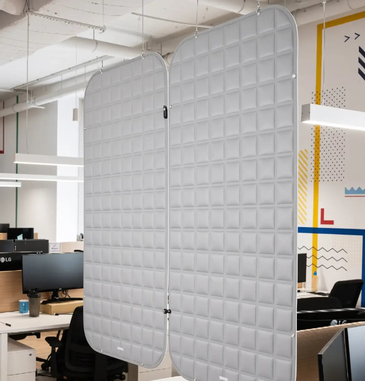 VicOffice Suspended Divider Grey Consumer Vicoustic