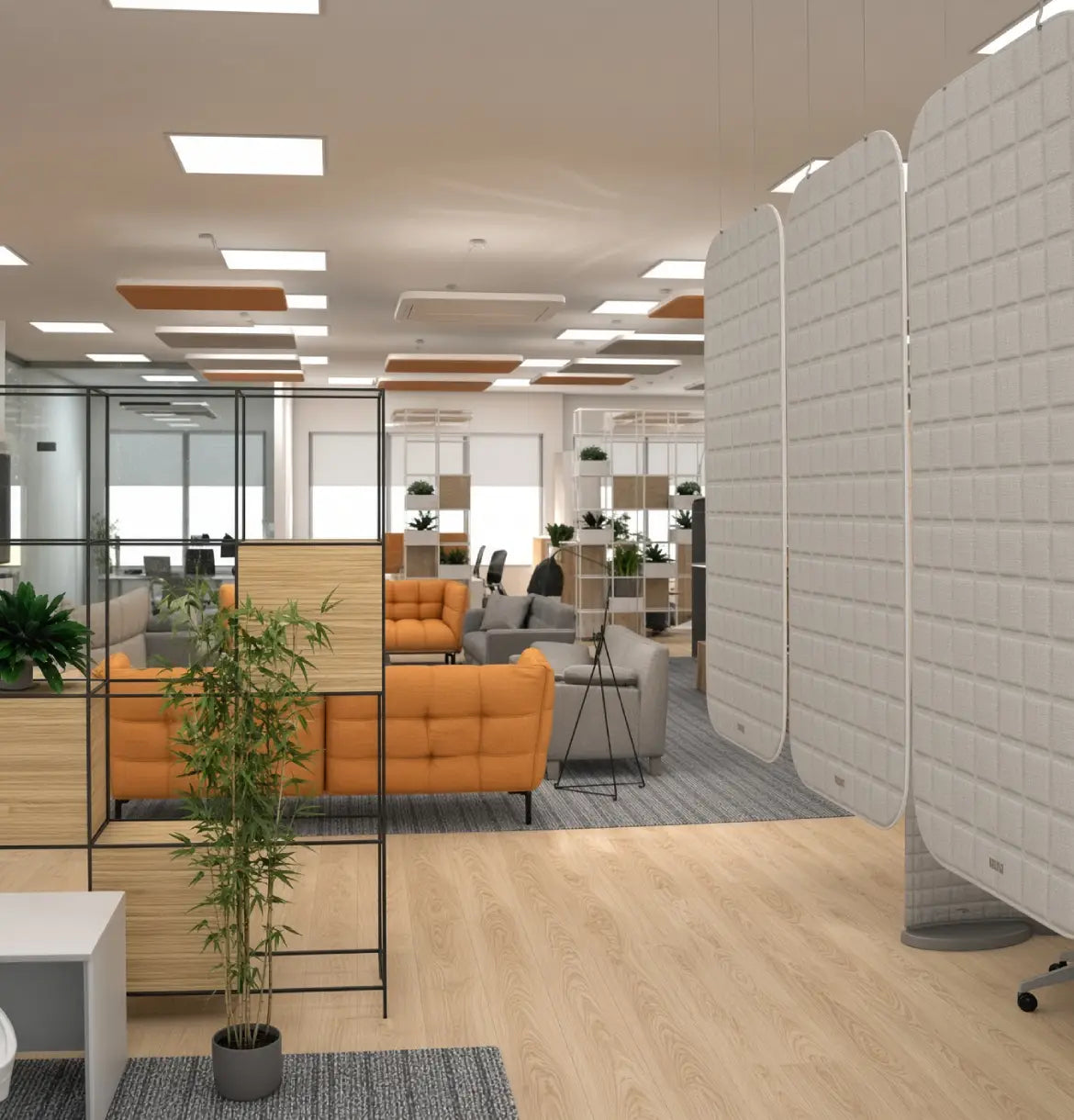 VicOffice Suspended Divider Grey Consumer Vicoustic