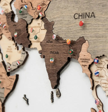 3D Wooden World Maps - Smoked (4 Sizes) Consumer BAFCO