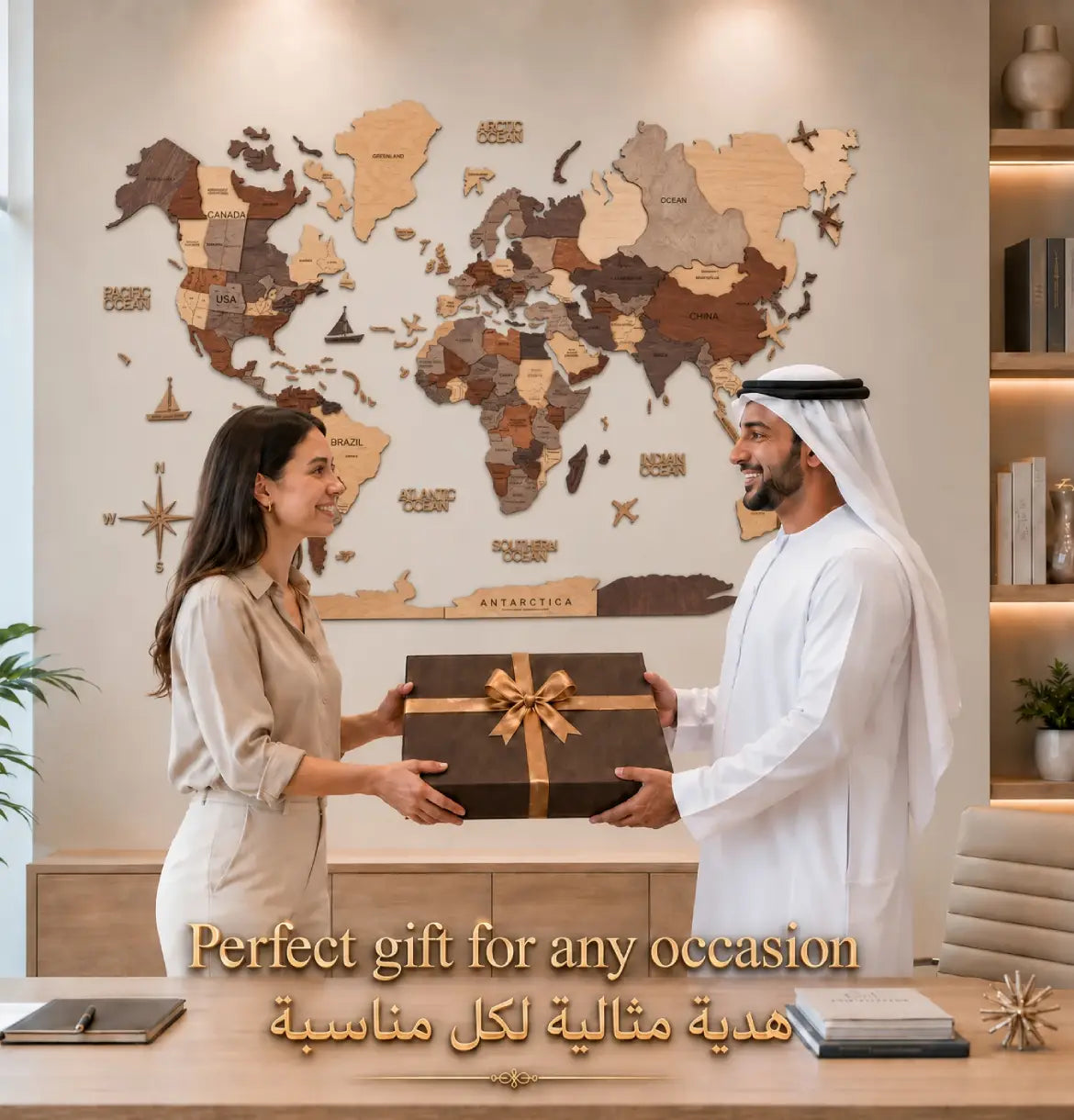 3D Wooden World Maps - Mixed (4 Sizes) Consumer BAFCO