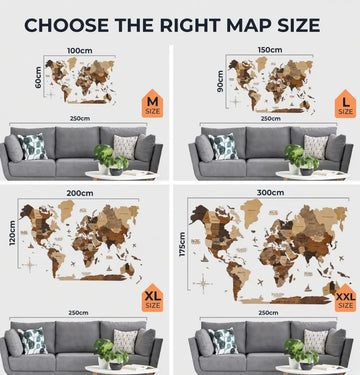 3D Wooden World Maps - Mixed (4 Sizes) Consumer BAFCO 1000 2-5 Working Days