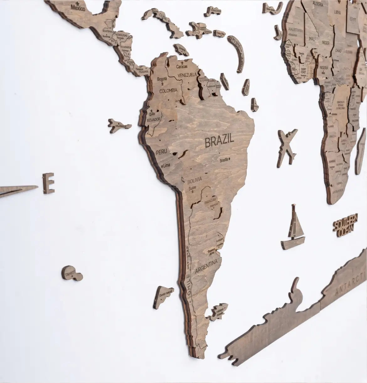 3D Wooden World Maps - Terra (4 Sizes) Consumer BAFCO
