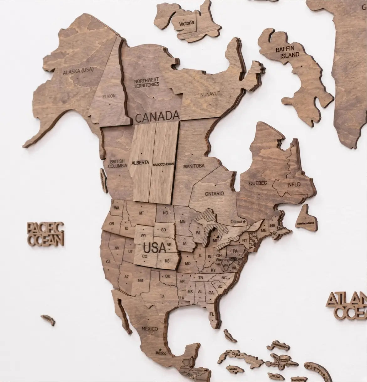 3D Wooden World Maps - Terra (4 Sizes) Consumer BAFCO